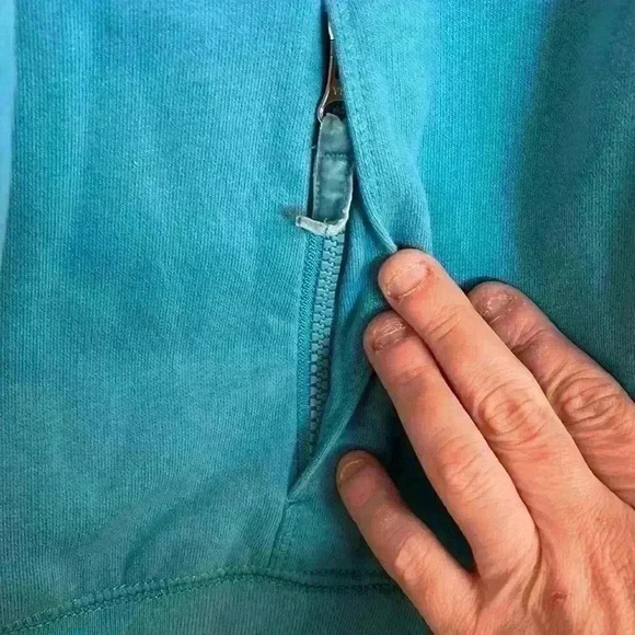 L.L. Bean Blue Fleece Lined Hooded Full Zip Jacket 1x - Picture 4 of 10